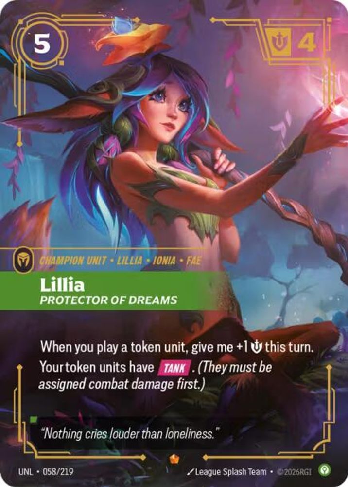 058/219 * Lillia, Protector of Dreams (Foil) * Epic * Unleashed