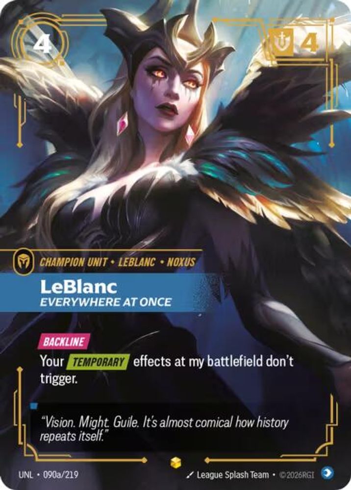 090a/219 - LeBlanc - Everywhere At Once (Alternate Art) - Showcase - Unleashed