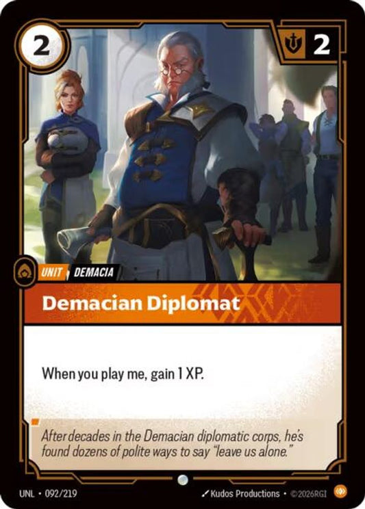 092/219 - Demacian Diplomat (Foil) - Common - Unleashed