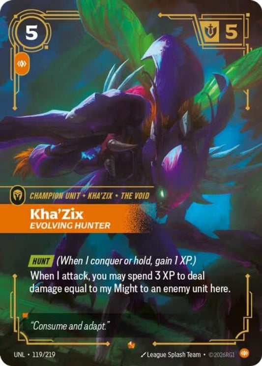 119/219 - Kha'Zix, Evolving Hunter (Foil) - Epic - Unleashed