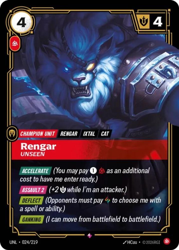 024/219 - Rengar, Unseen (Foil) - Rare - Unleashed