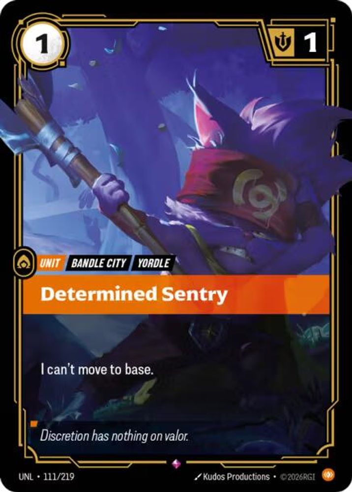 111/219 - Determined Sentry (Foil) - Rare - Unleashed