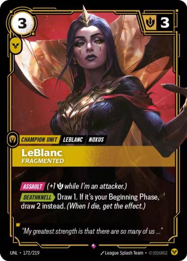 172/219 - LeBlanc, Fragmented (Foil) - Rare - Unleashed