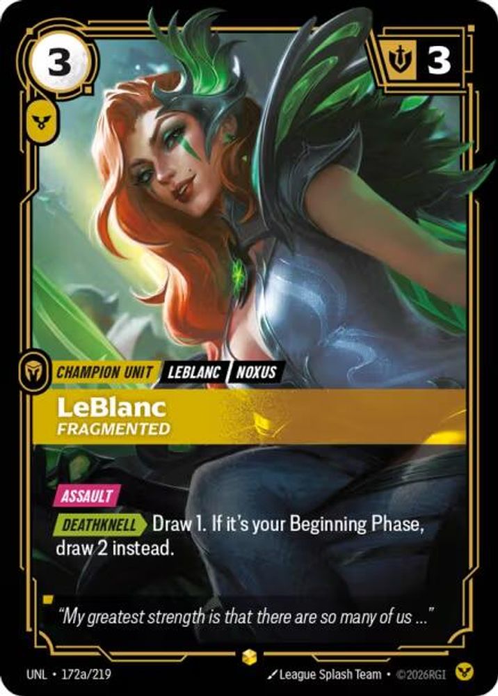 172a/219 - LeBlanc - Fragmented (Alternate Art) - Showcase - Unleashed