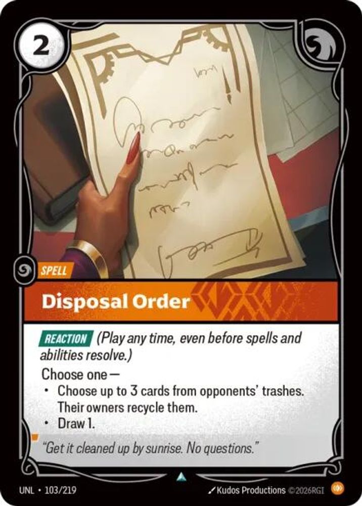 103/219 - Disposal Order (Foil) - Uncommon - Unleashed