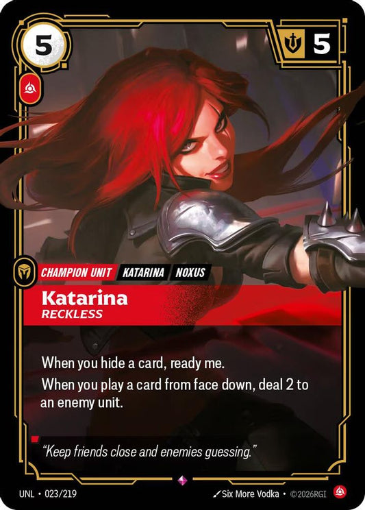 023/219 - Katarina, Reckless (Foil) - Rare - Unleashed