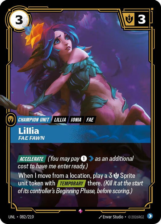 082/219 - Lillia, Fae Fawn (Foil) - Rare - Unleashed