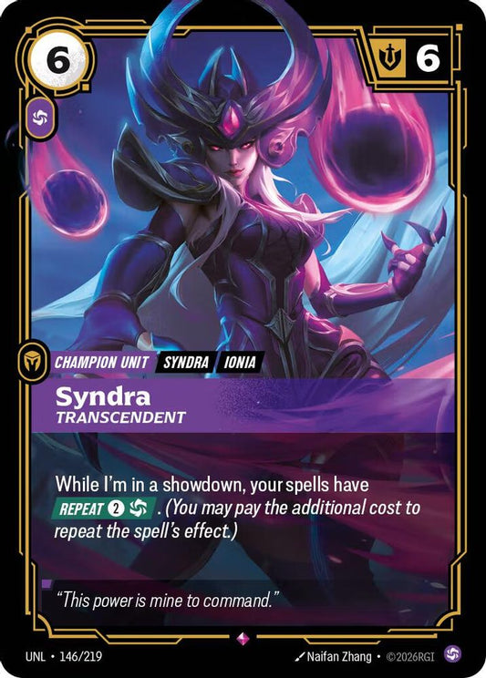 146/219 - Syndra, Transcendent (Foil) - Rare - Unleashed