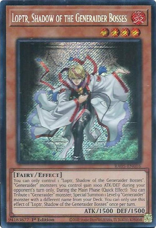 RA05-EN016 * Loptr, Shadow of the Generaider Bosses * Secret Rare * Rarity Collection 5