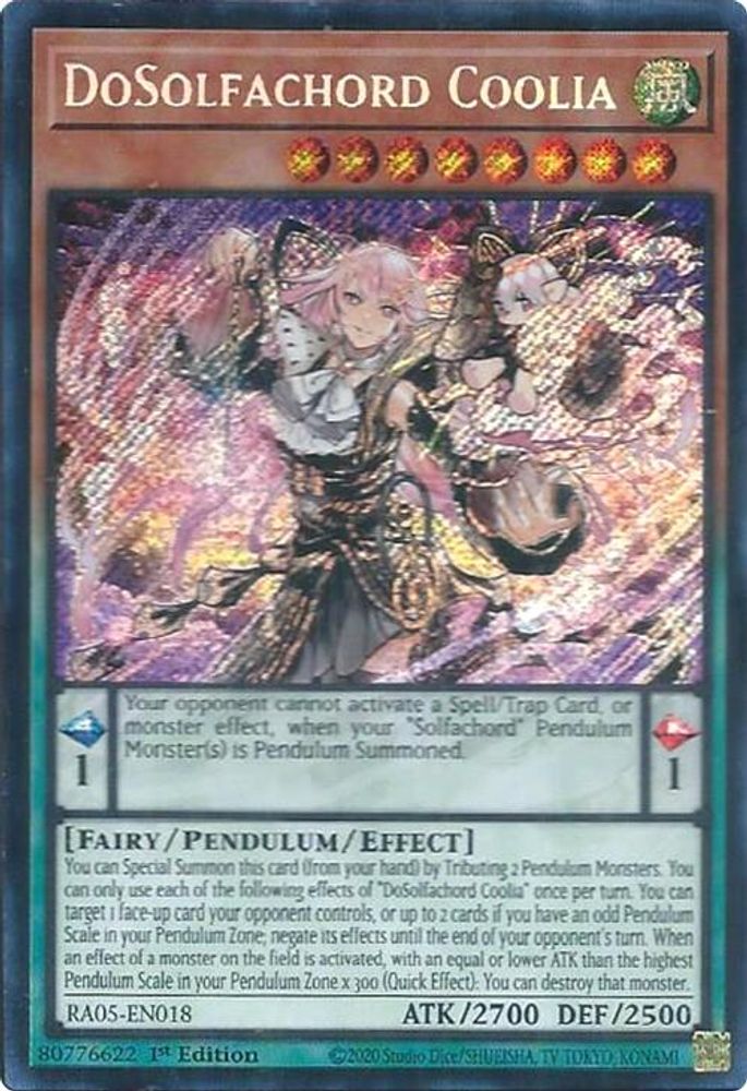 RA05-EN018 * DoSolfachord Coolia * Secret Rare * Rarity Collection 5