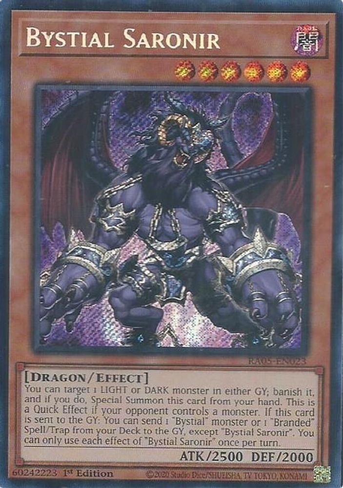 RA05-EN023 * Bystial Saronir * Secret Rare * Rarity Collection 5