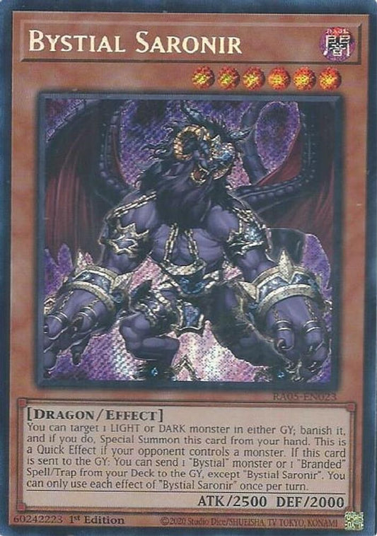RA05-EN023 * Bystial Saronir * Secret Rare * Rarity Collection 5