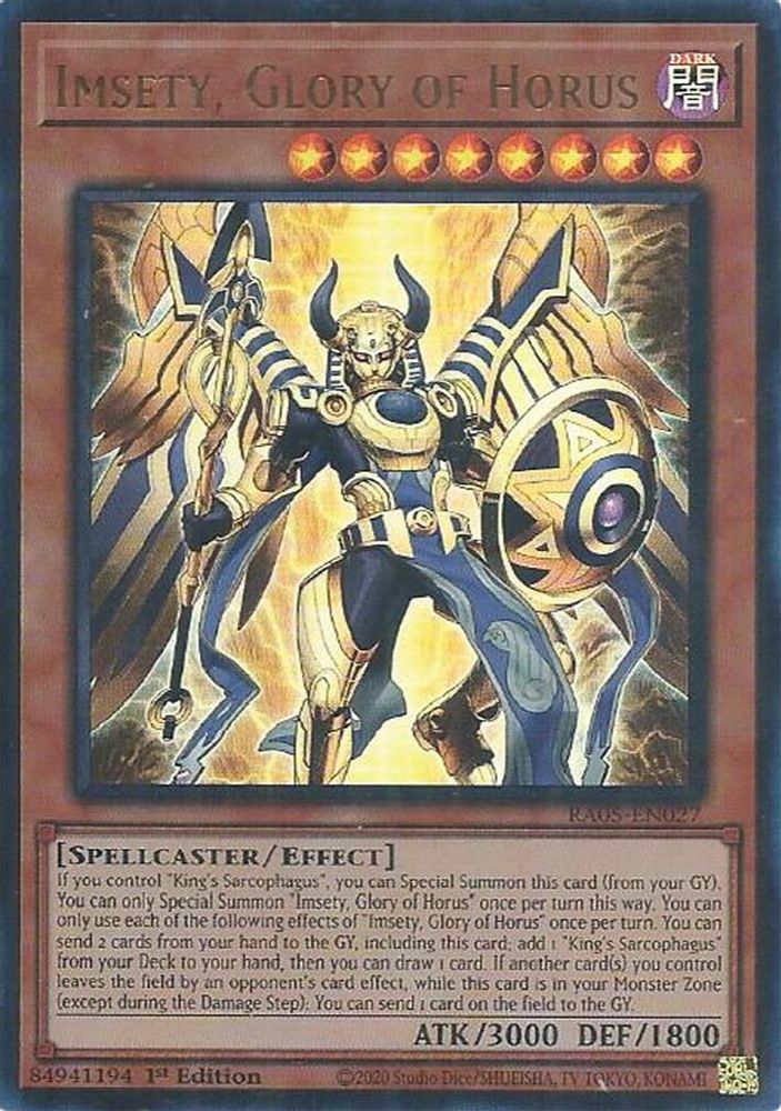 RA05-EN027 * Imsety, Glory of Horus * Ultra Rare * Rarity Collection 5