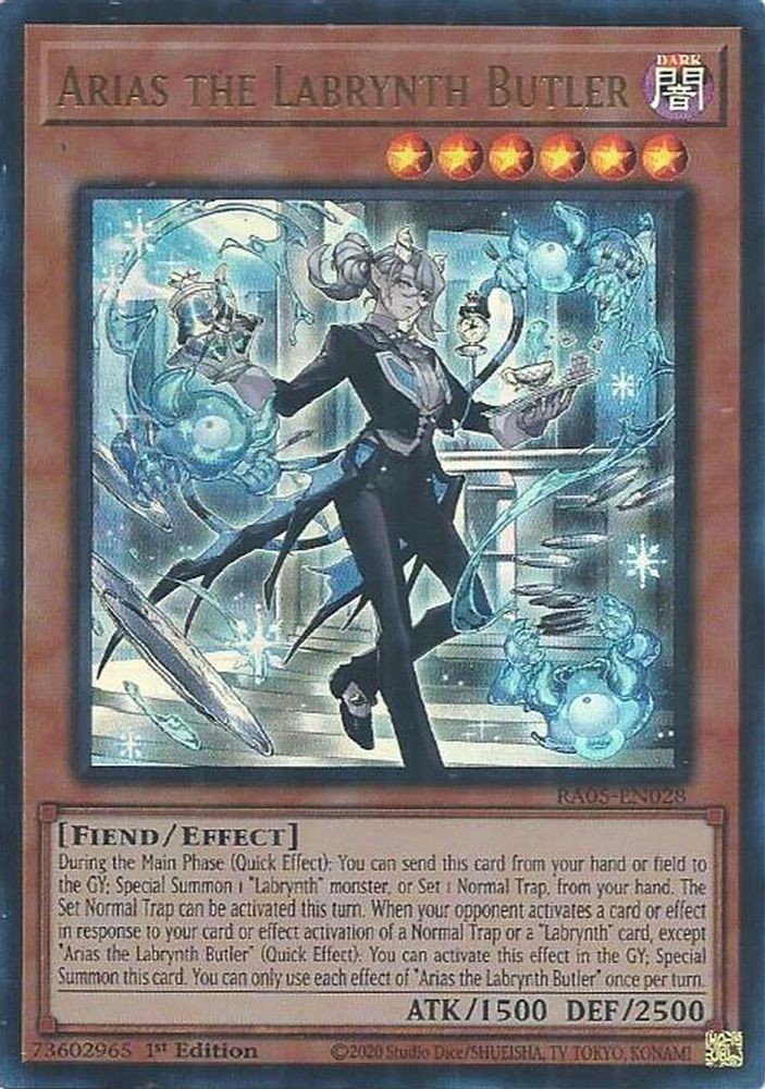 RA05-EN028 * Arias the Labrynth Butler * Ultra Rare * Rarity Collection 5