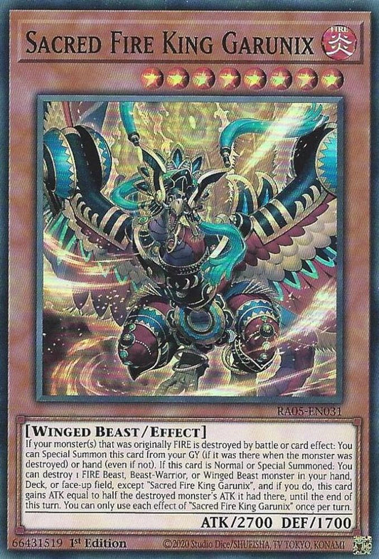 RA05-EN031 * Sacred Fire King Garunix * Super Rare * Rarity Collection 5