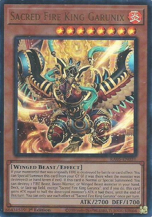 RA05-EN031 * Sacred Fire King Garunix * Ultra Rare * Rarity Collection 5