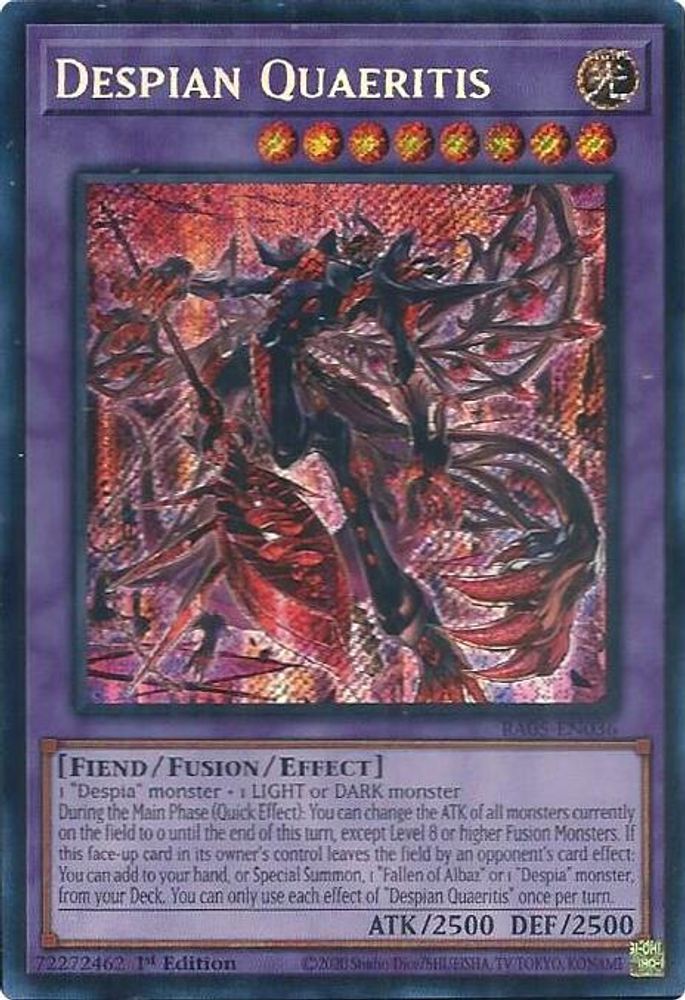 RA05-EN036 * Despian Quaeritis * Secret Rare * Rarity Collection 5