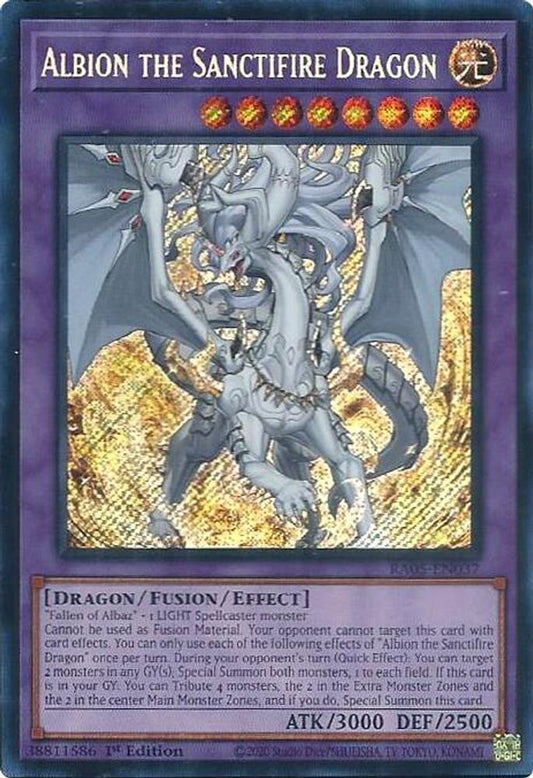 RA05-EN037 * Albion the Sanctifire Dragon * Secret Rare * Rarity Collection 5