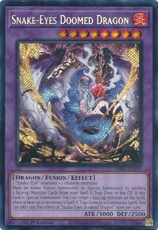 RA05-EN039 - Snake-Eyes Doomed Dragon - Secret Rare - Rarity Collection 5