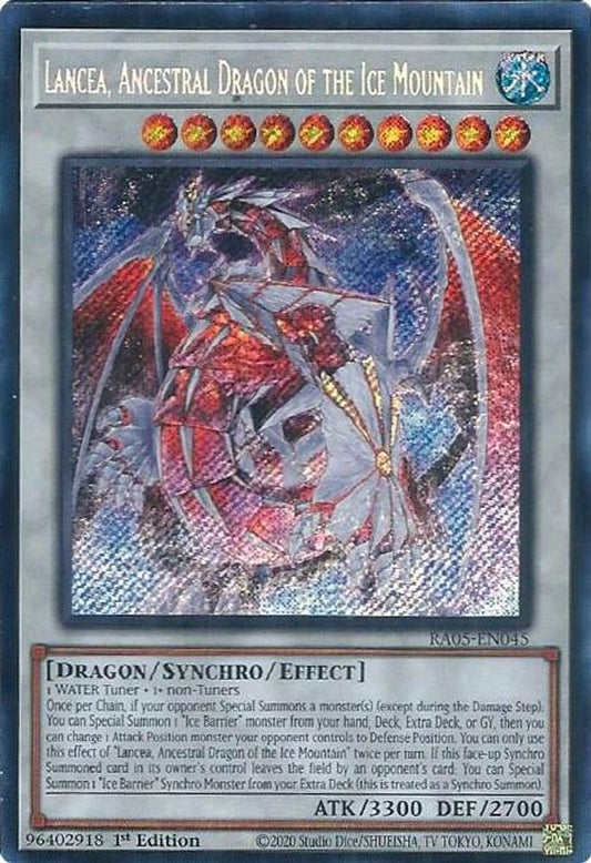 RA05-EN045 - Lancea, Ancestral Dragon of the Ice Mountain - Secret Rare - Rarity Collection 5