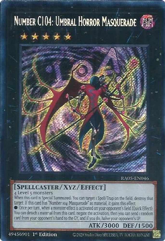 RA05-EN046 * Number C104: Umbral Horror Masquerade * Secret Rare * Rarity Collection 5