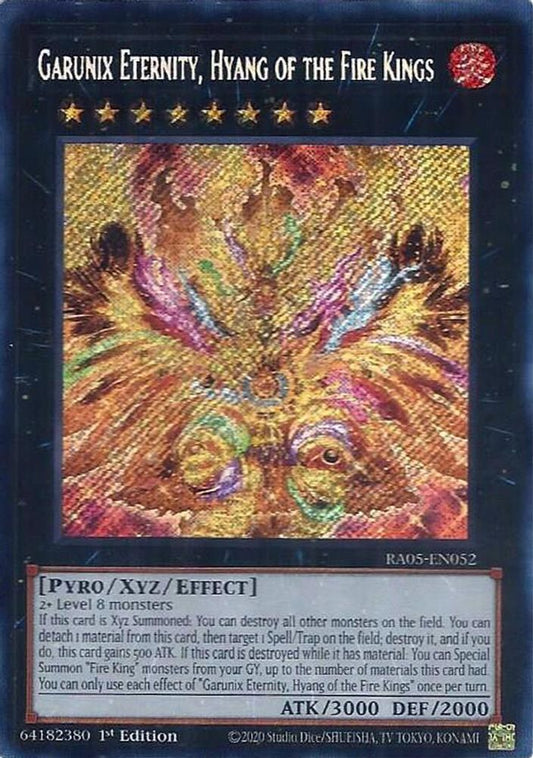 RA05-EN052 - Garunix Eternity, Hyang of the Fire Kings - Secret Rare - Rarity Collection 5