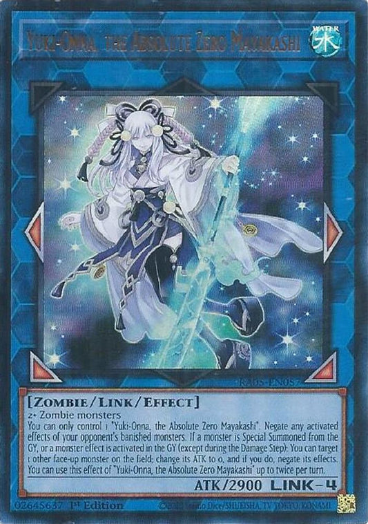 RA05-EN057 - Yuki-Onna, the Absolute Zero Mayakashi - Ultra Rare - Rarity Collection 5