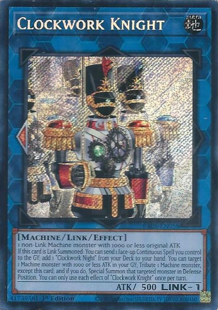 RA05-EN058 * Clockwork Knight * Secret Rare * Rarity Collection 5