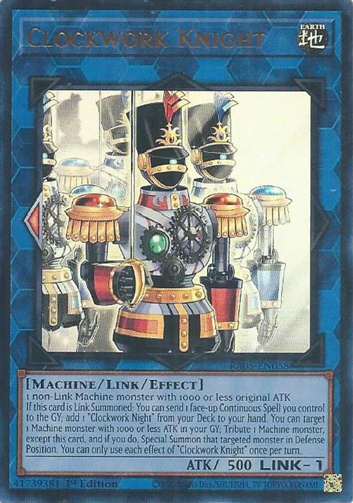 RA05-EN058 * Clockwork Knight * Ultra Rare * Rarity Collection 5