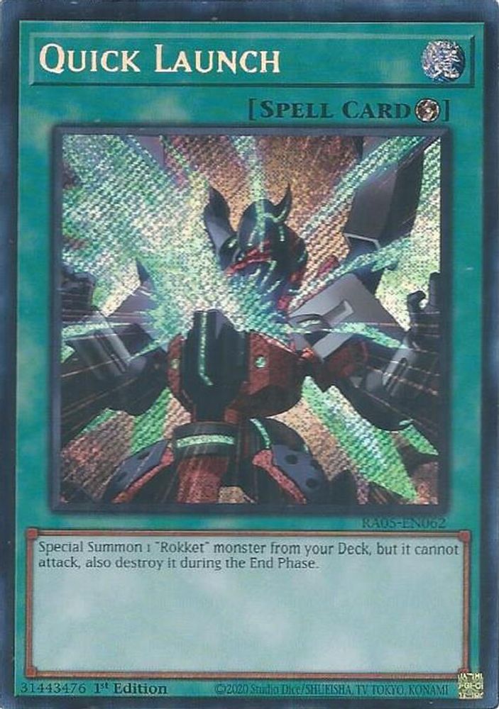 RA05-EN062 * Quick Launch * Secret Rare * Rarity Collection 5