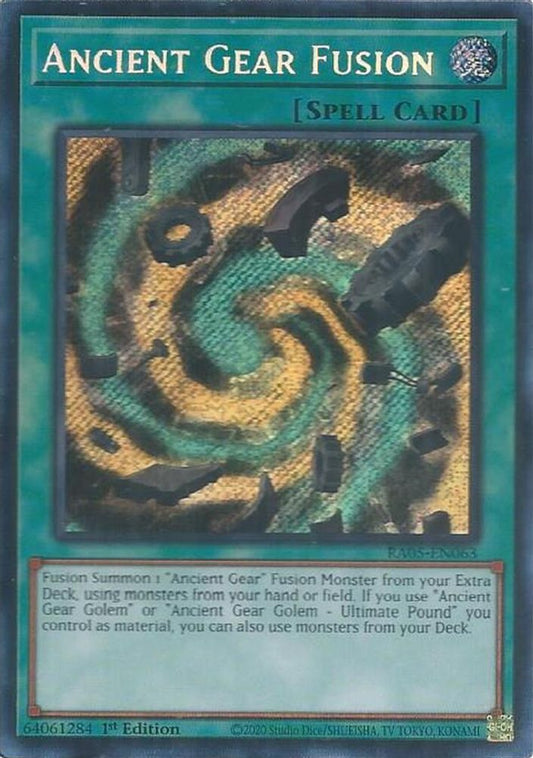 RA05-EN063 - Ancient Gear Fusion - Secret Rare - Rarity Collection 5