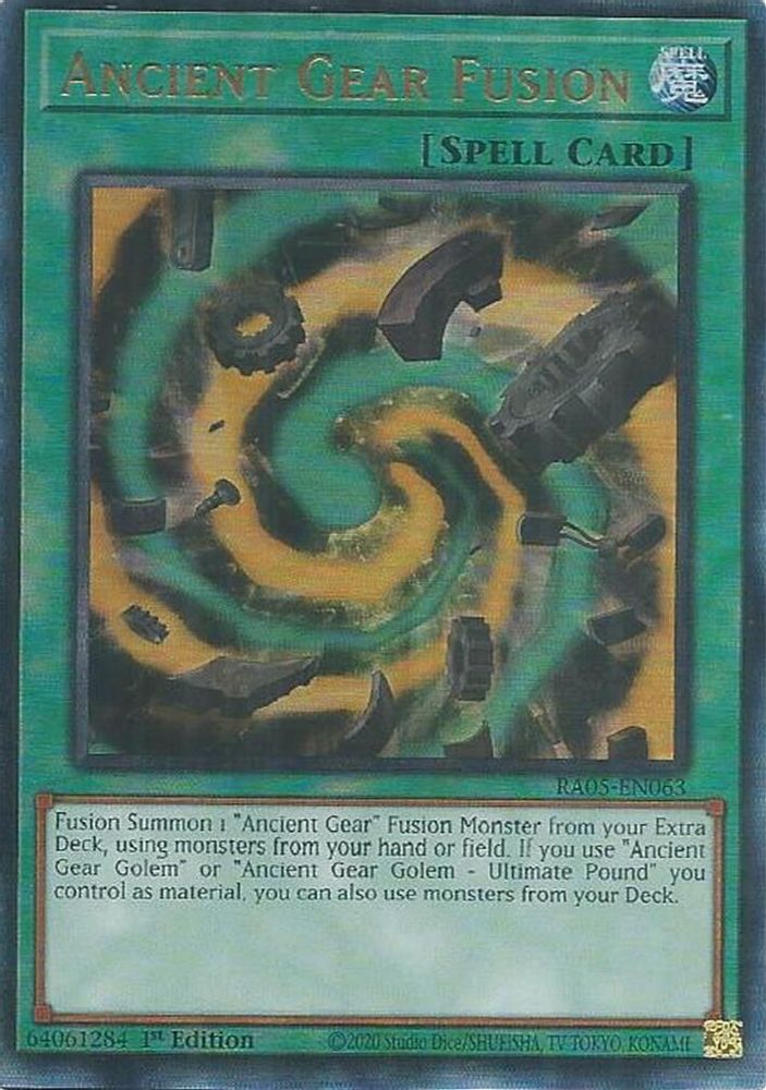RA05-EN063 * Ancient Gear Fusion * Ultimate Rare * Rarity Collection 5