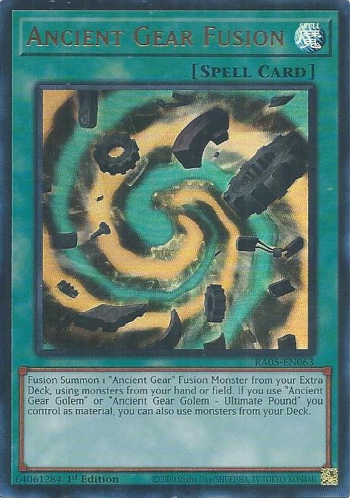 RA05-EN063 * Ancient Gear Fusion * Ultra Rare * Rarity Collection 5