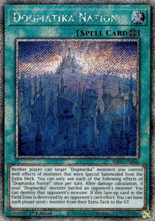 RA05-EN066 * Dogmatika Nation * PLatinum Secret Rare * Rarity Collection 5