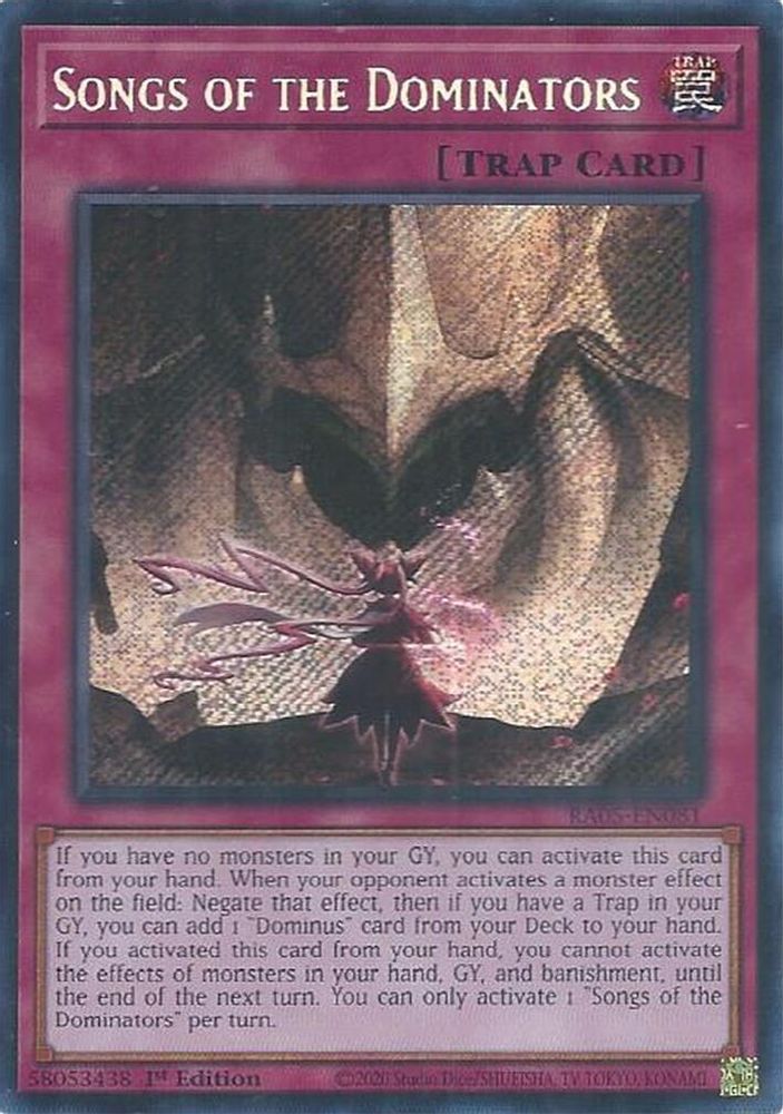 RA05-EN081 - Songs of the Dominators - Secret Rare - Rarity Collection 5