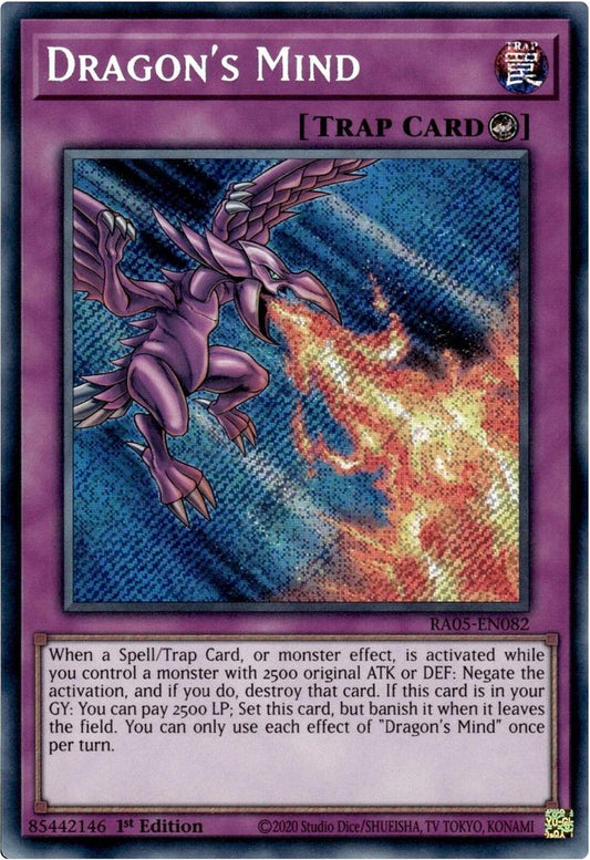 RA05-EN082 * Dragon's Mind * Secret Rare * Rarity Collection 5