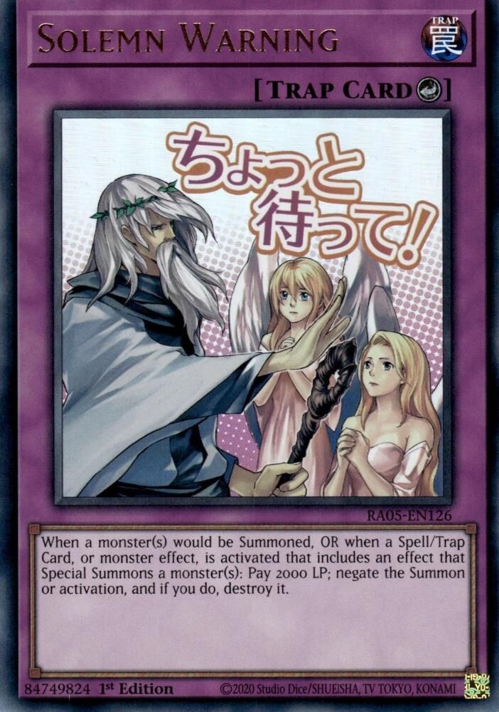 RA05-EN126 - Solemn Warning - Ultra Rare - Rarity Collection 5