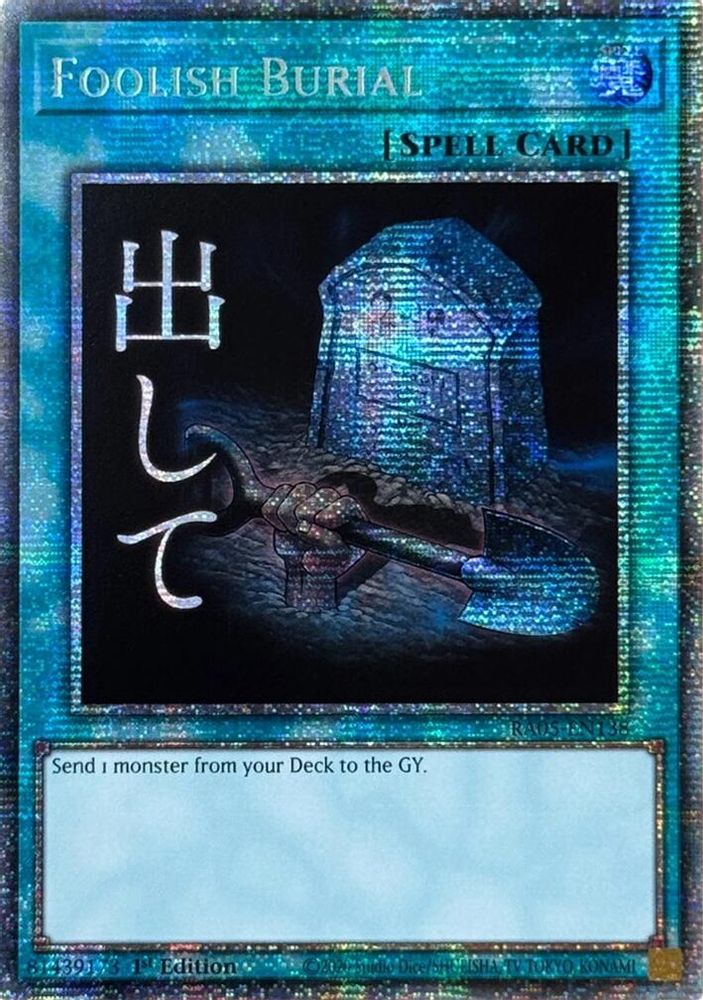 RA05-EN138 * Foolish Burial * Starlight Rare * Rarity Collection 5