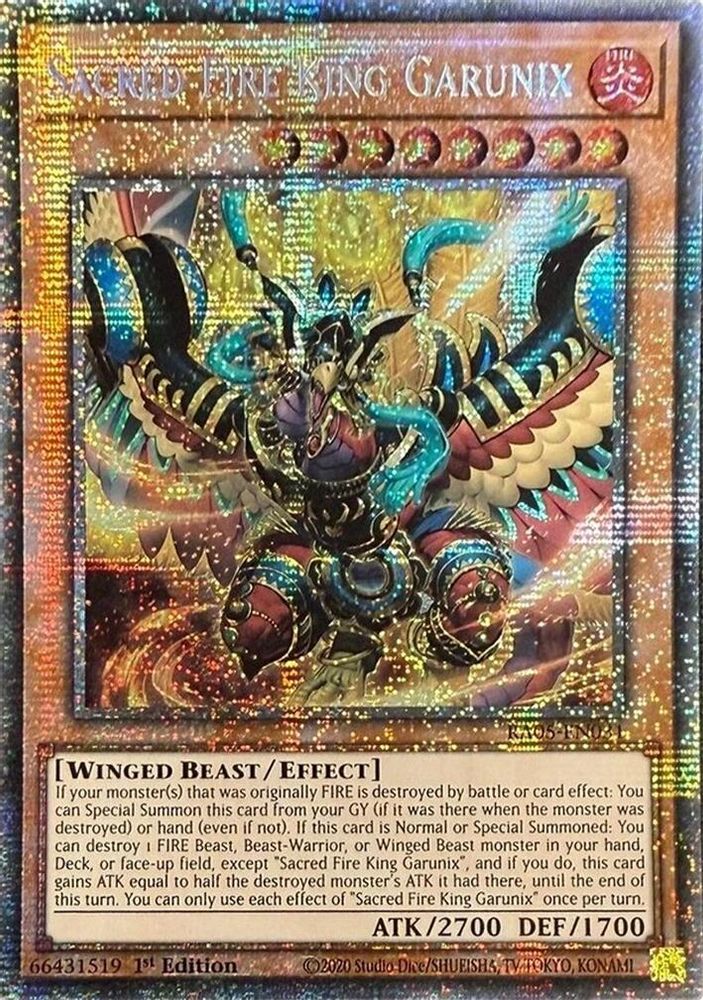 RA05-EN031 * Sacred Fire King Garunix * Starlight Rare * Rarity Collection 5