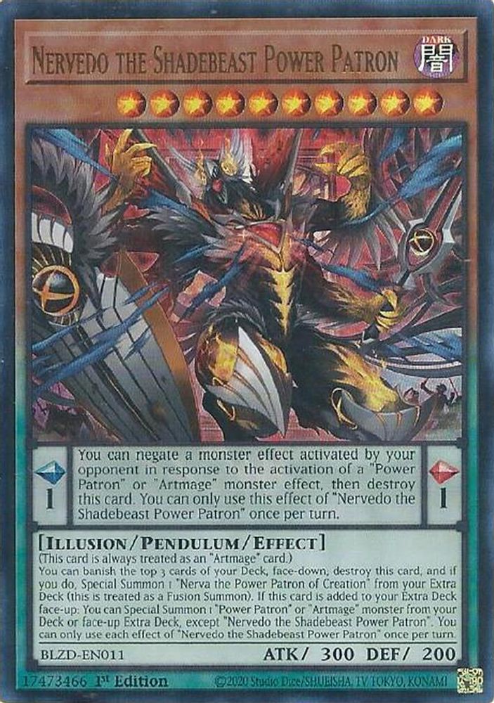 BLZD-EN011 - Nervedo the Shadebeast Power Patron - Ultra Rare - Blazing Dominion