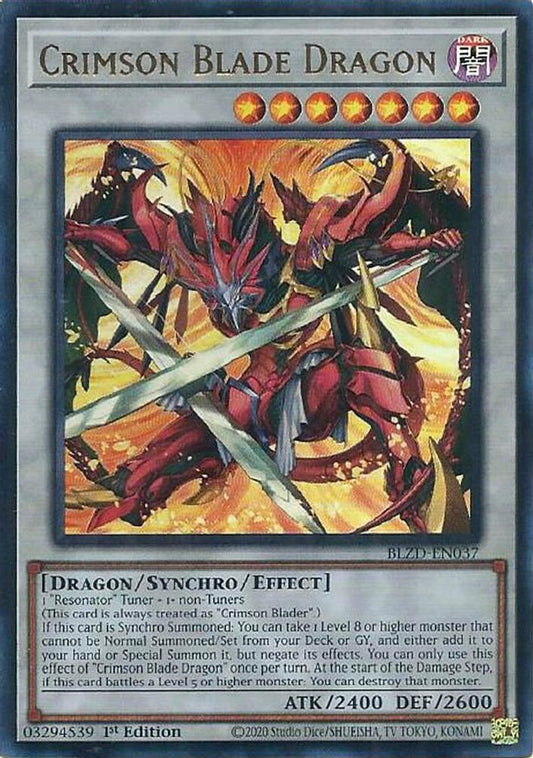 BLZD-EN037 - Crimson Blade Dragon - Ultra Rare - Blazing Dominion