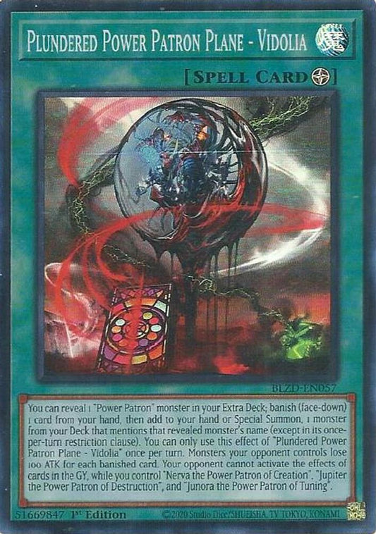 BLZD-EN057 * Plundered Power Patron Plane - Vidolia * Super Rare * Blazing Dominion