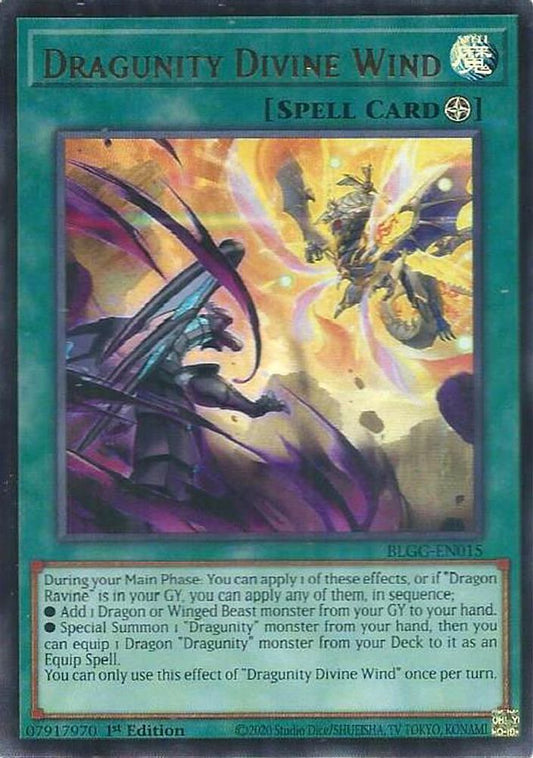 BLGG-EN015 * Dragunity Divine Wind * Ultra Rare * Battles of Legend: Glorious Gallery