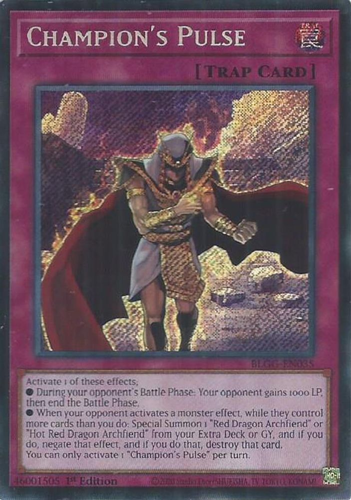 BLGG-EN035 - Champion's Pulse - Secret Rare - Battles of Legend: Glorious Gallery