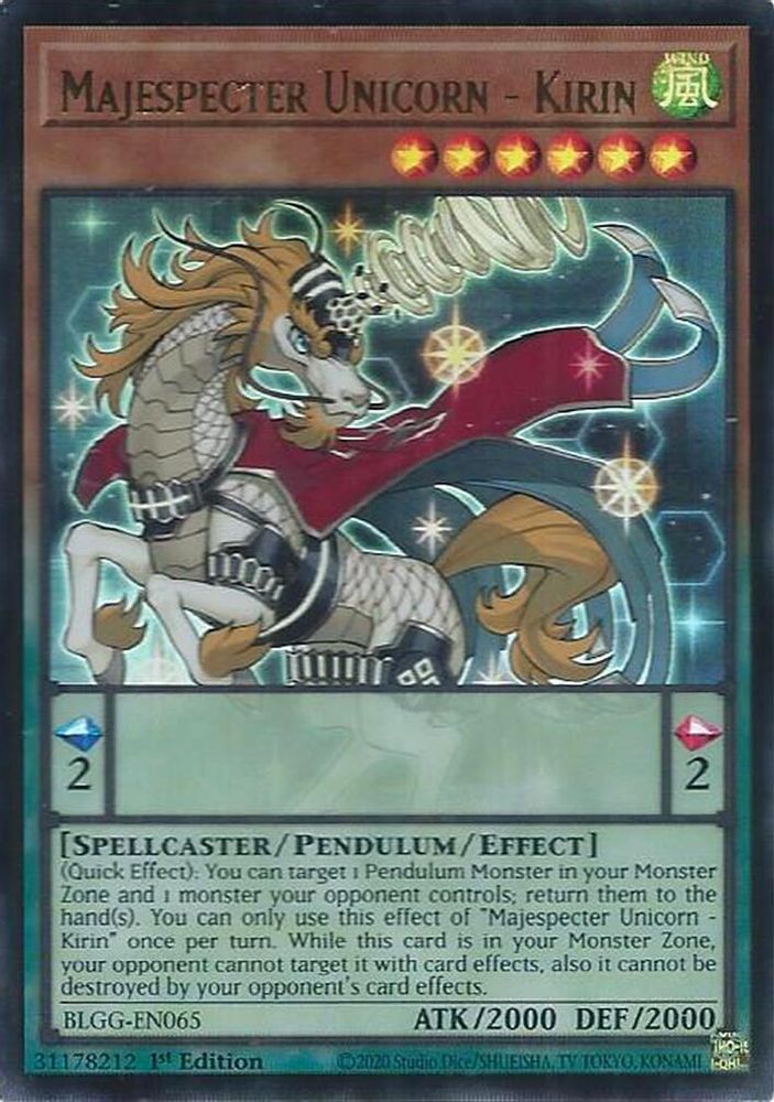 BLGG-EN065 - Majespecter Unicorn - Kirin - Ultra Rare - Battles of Legend: Glorious Gallery