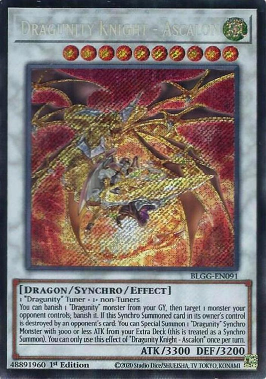 BLGG-EN091 * Dragunity Knight - Ascalon * Secret Rare * Battles of Legend: Glorious Gallery