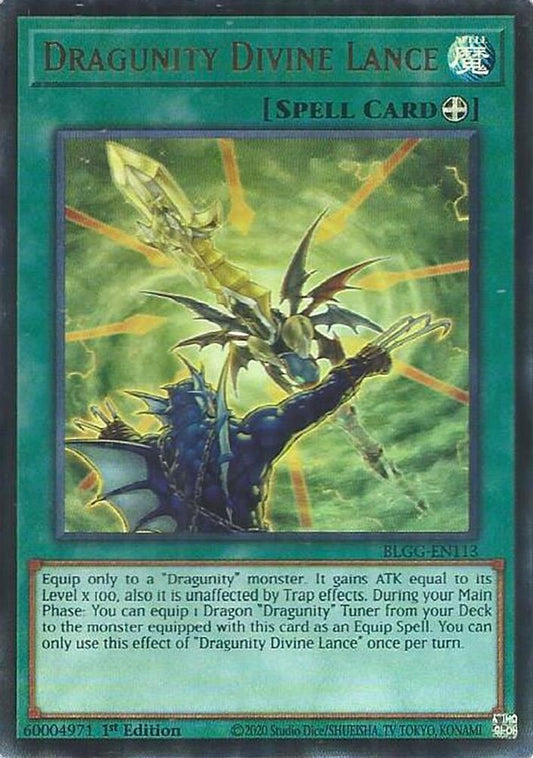 BLGG-EN113 * Dragunity Divine Lance * Ultra Rare * Battles of Legend: Glorious Gallery