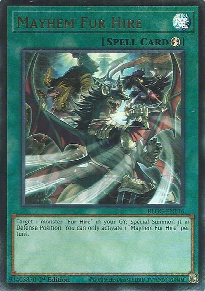 BLGG-EN116 - Mayhem Fur Hire - Ultra Rare - Battles of Legend: Glorious Gallery