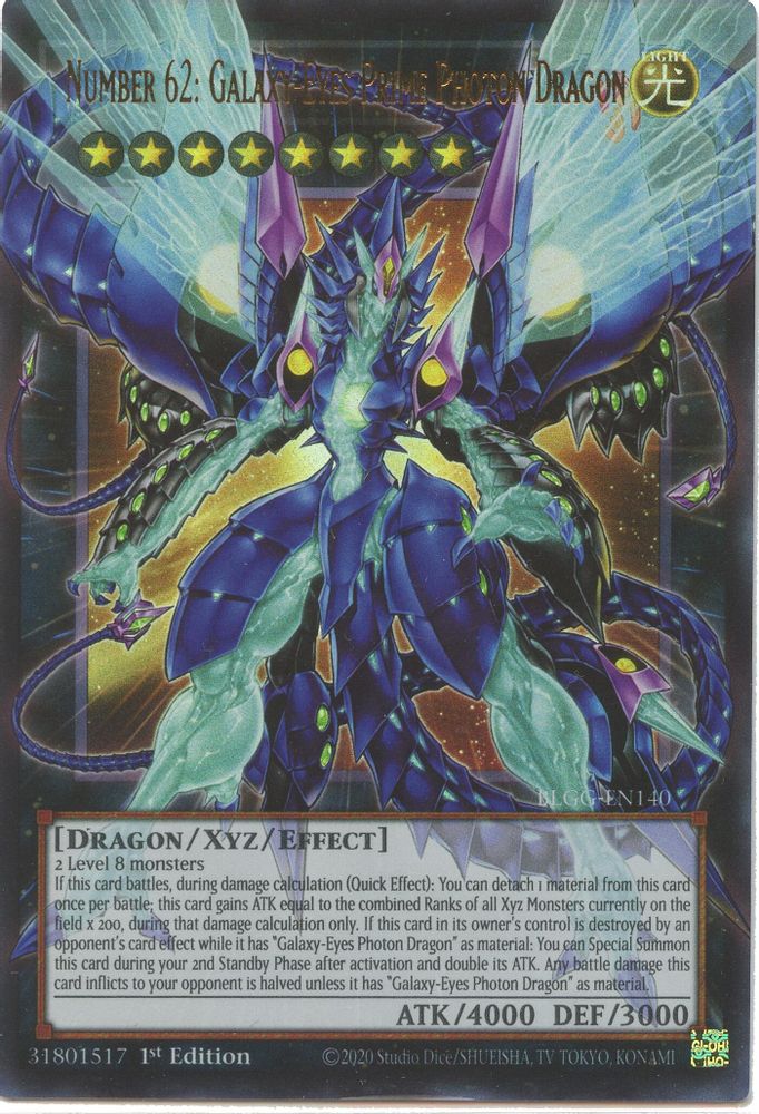 BLGG-EN140 - Number 62: Galaxy-Eyes Prime Photon Dragon - Ultra Rare - Battles of Legend: Glorious Gallery