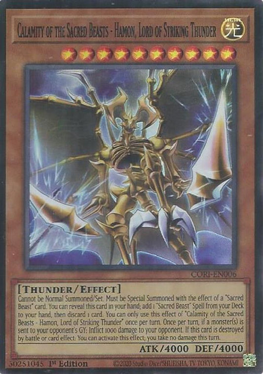 CORI-EN006 * Calamity of the Sacred Beasts - Hamon, Lord of Striking Thunder * Super Rare * Chaos Origins